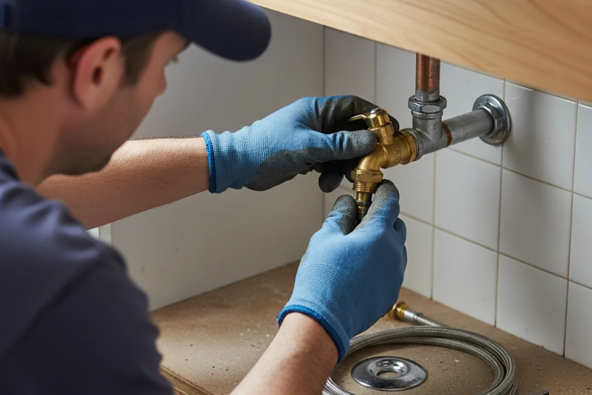 Shutoff valve and fitting work during Faucet and Fixture Repair in Mcconnell Afb